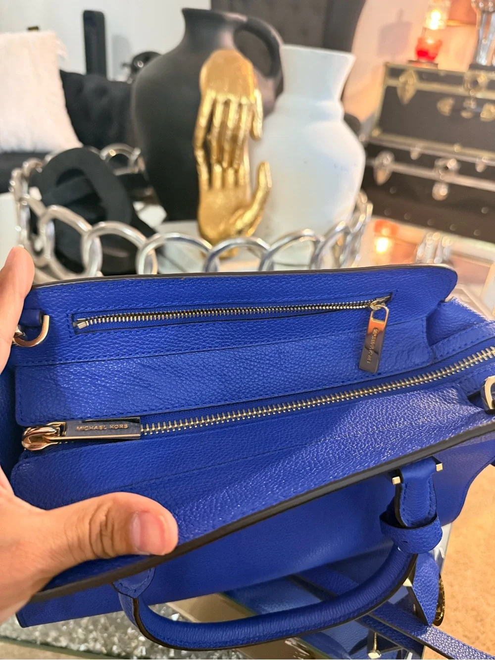 Michael Kors Harper Leather Satchel Bag